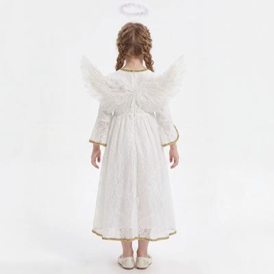 S-XL Bērnu Helovīna Eņģeļa Princeses Balta Eņģeļa Kleita Mazas Meitenes Kleita Deju Izrādes Kostīms