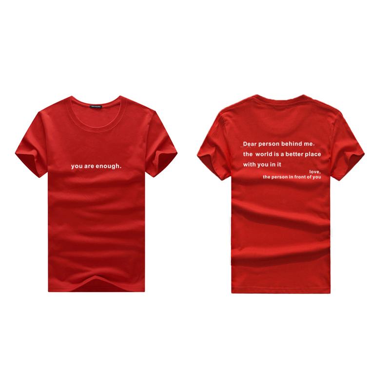 Летняя мужская футболка Dear Person Behind Me, рубашки с информацией о психическом здоровье, футболка с рисунком, футболки унисекс, летние эстетические футболки XXL красный
