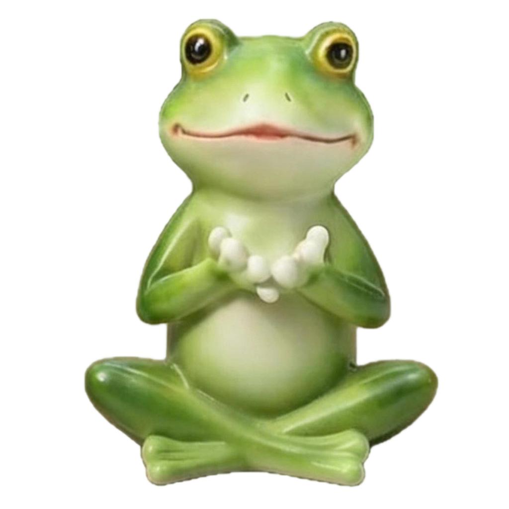 Outdoor Garden Frog Statue Sitting Pose Decorative Lawn Sculpture Resin Material Durable Weather Resistant for Patio Yard Decoration