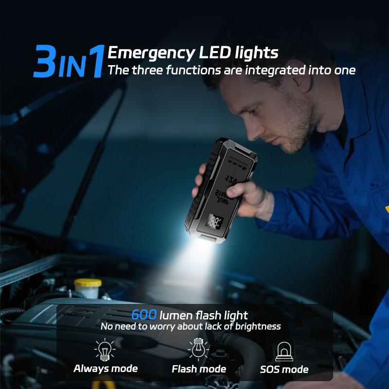 12V Car Emergency Power Supply 6000mAh Car Starting Device Car Starter with Lighting Portable Car Battery Power Bank Accessories