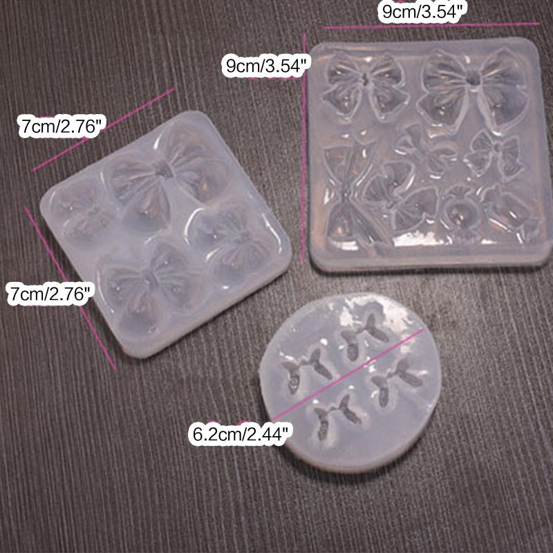 DIY Bowknot Hairpin Keychain Silicone Epoxy Mold DIY Pendant Ornament Jewelry Crafting Mould for Valentine Love Gift