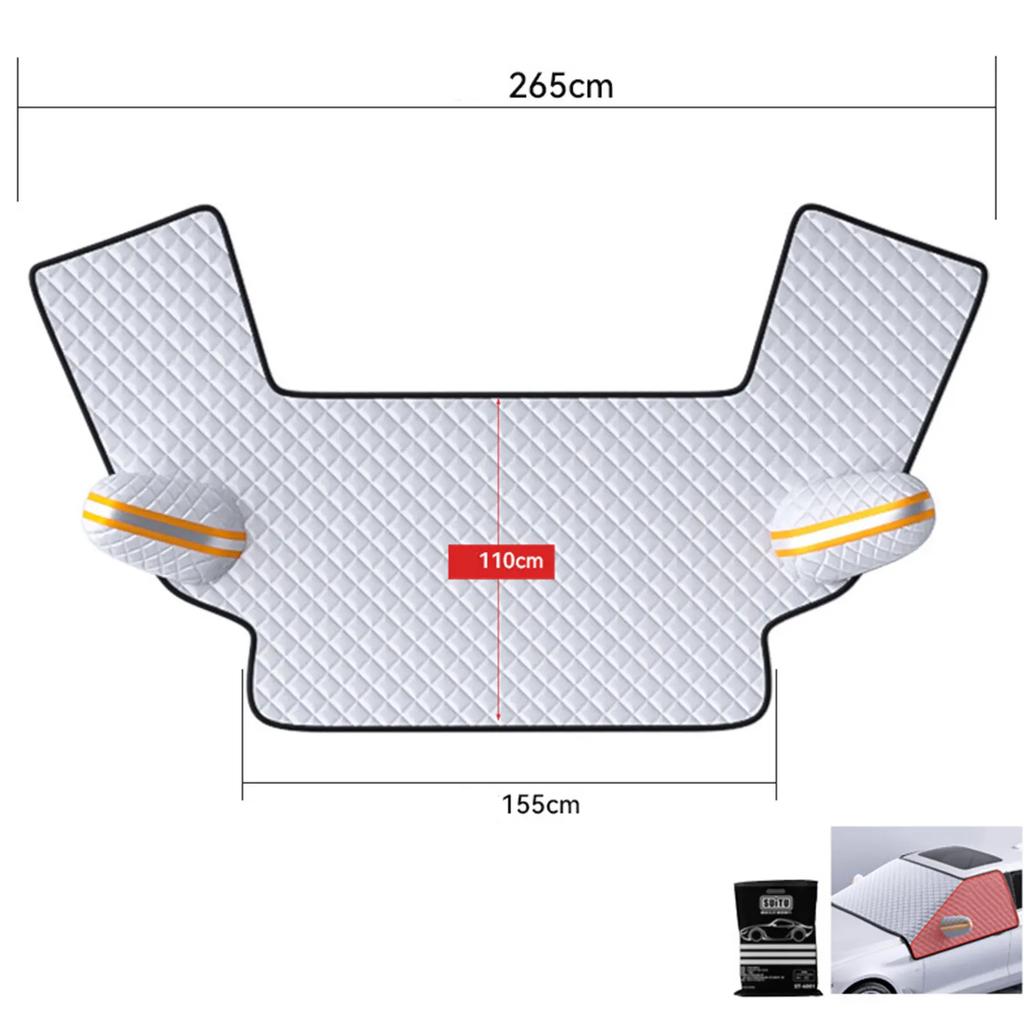 Waterproof Three‑Window Car Snow Frost Cover Windshield Sunshade Mirror Sleeve for Outdoor Vehicle Winter Anti‑Freezing Use