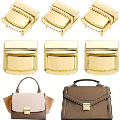 2 adet Kendin Yap Tığ İşi El Çantası Tokası - Çevirmeli Kilitli Cüzdan Tokası, Çanta Yapım Donanımı Aksesuarı