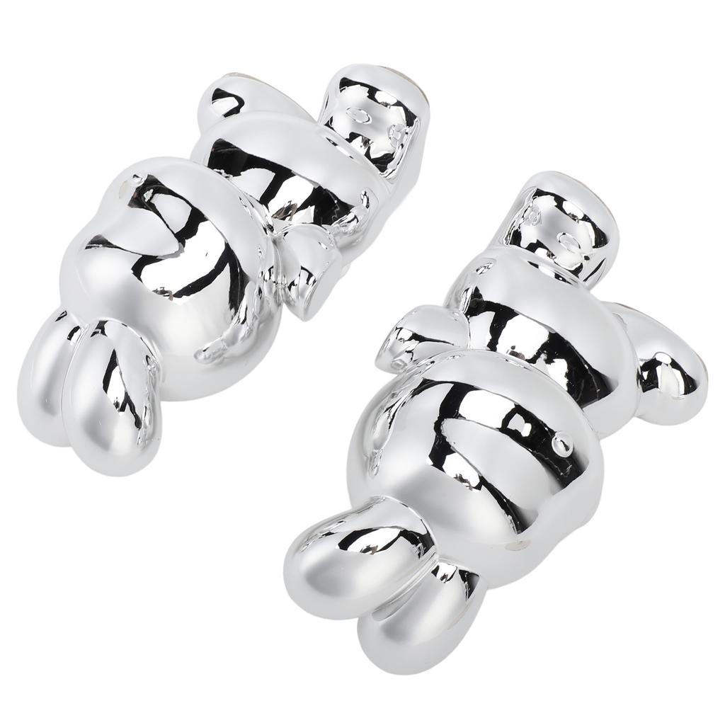 Book Ends Stable Rabbit Shaped Resin Ornament Decorative Bookends for Bedroom Study Shelves Silver