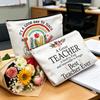 Teacher's Day Inspirational Slogan Makeup Bag - Portable Imitation Linen Zipper Pouch