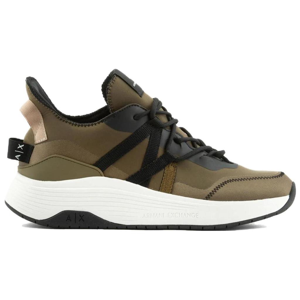 Armani Exchange Round Toe Thick Sole Low Top Casual Shoes Men sneakers Green XUX187XV7741Q482
