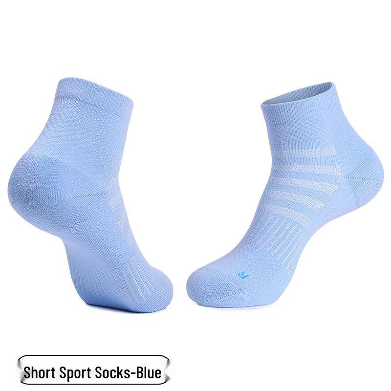 CoolMax Antibacterial & Odor-Resistant Sports Socks: Thickened, Towel Bottom, Quick-Drying for Badminton, Marathon, and Professional Running.