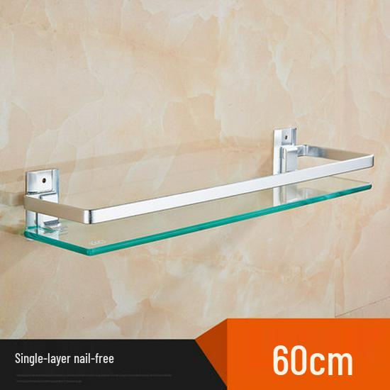 60cm Badezimmer Glasregal & Spiegelhalter – Einzelne Ebene