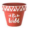 Les Trésors De Lily [Q6388] - Orange 'Boho' Terracotta Pot (Be Wild) - 13x13. 5cm