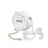 DIOR DIY Style Cosmetic Bag  High-end niche Korean style White Cliff Pearl Simple and versatile beige Unisex couple travel shoulder crossbody