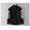 Men's Color Block Roll Up Sleeve Button Down Shirt Casual Cotton Streetwear Top