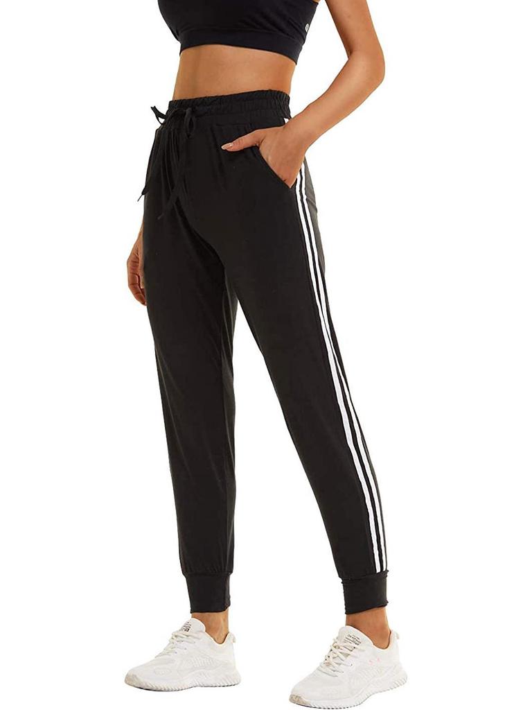 Damen High Waist Locker Yoga Hose - Frühling/Sommer Lässig Bündchen Sportbekleidung
