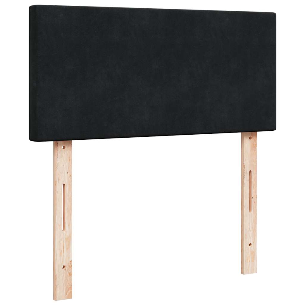 Ottoman Bed with Mattress Black 90 x 200 cm Velvet