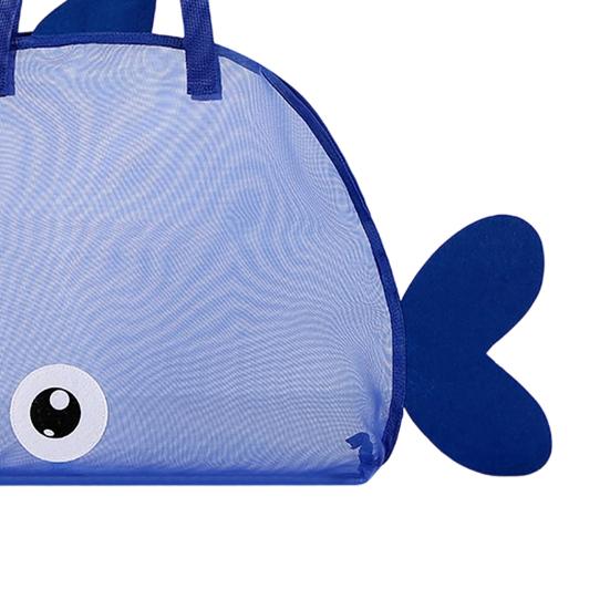 Mesh Beach Bag, Cute Cartoon Fish Shape, with Shoulder Straps Breathable Design, Storage Bag for Beach Toy Swimwear Snacks Outdoor Use