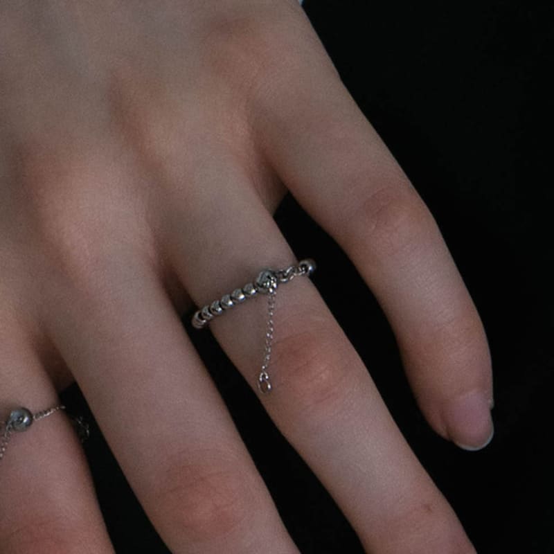 Pearlymore Ball Slide Chain Ring_PM25R003SS