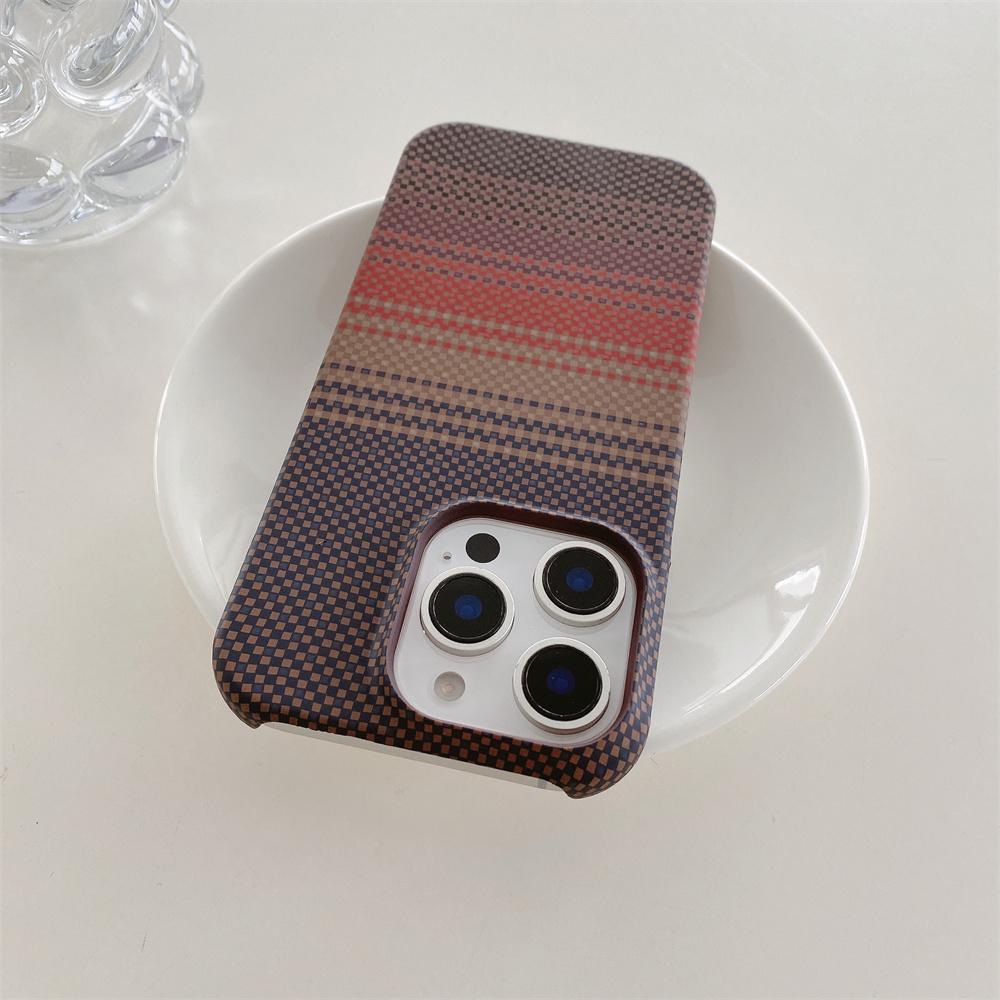 For IPhone 17 Air 16 Plus 15 14 13 Pro Max Kevlar Pattern Phone Case Carbon Fiber Leather Borderless Protective Cover