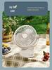 Rechargeable & Plug-in Desktop Clip Fan with Night Light - Silent High Wind Power for Office & Dormitory Use