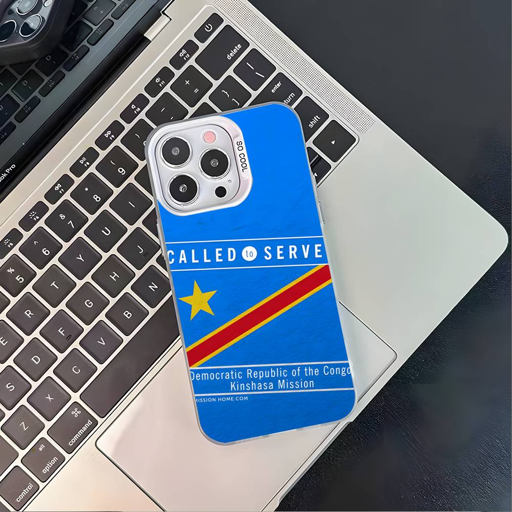 Democratic Republic Congo Flag For iPhone 17,16,15,14,13,12,11,Mini,Pro,E,SE4,XS,MAX White Shockproof Candy Matte Cover