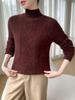 2025 Autumn/Winter Women's High Neck Cashmere Diamond Cable Knit Sweater - Thick and Loose Knit Pullover