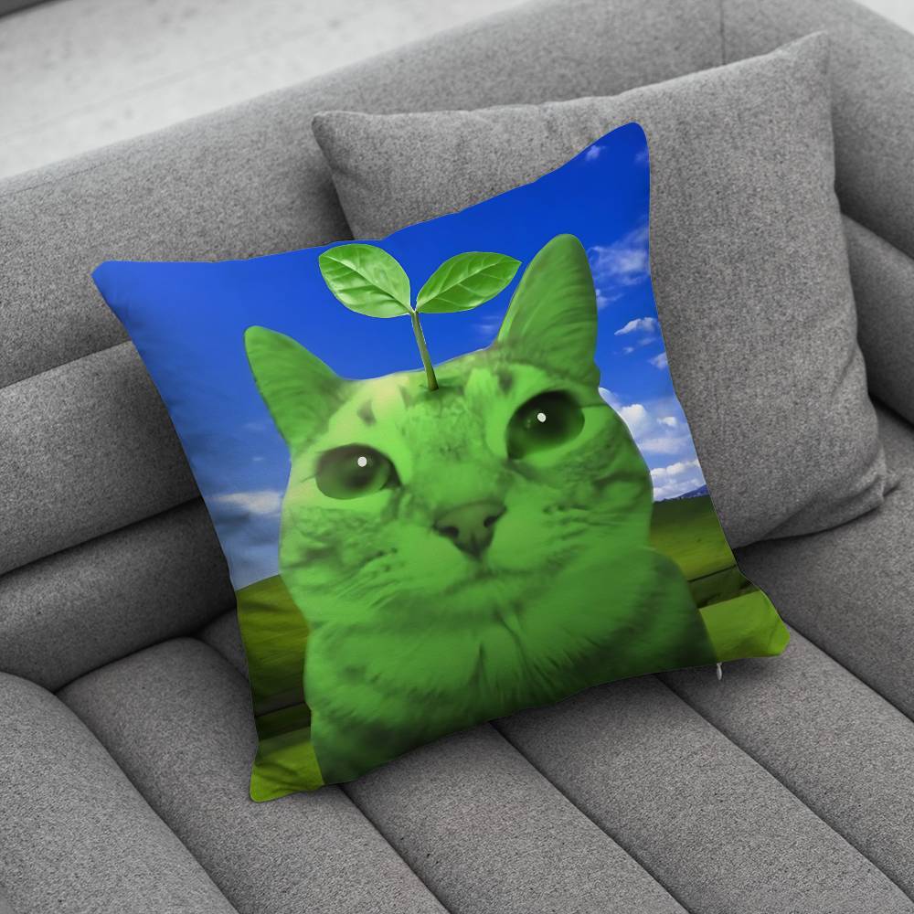Cute Funny Rainbow Alien Cat Pillow Case Pillowcase Home Sofa Cushions Car Cushions Pillowcover Office Pillowshell Pillow