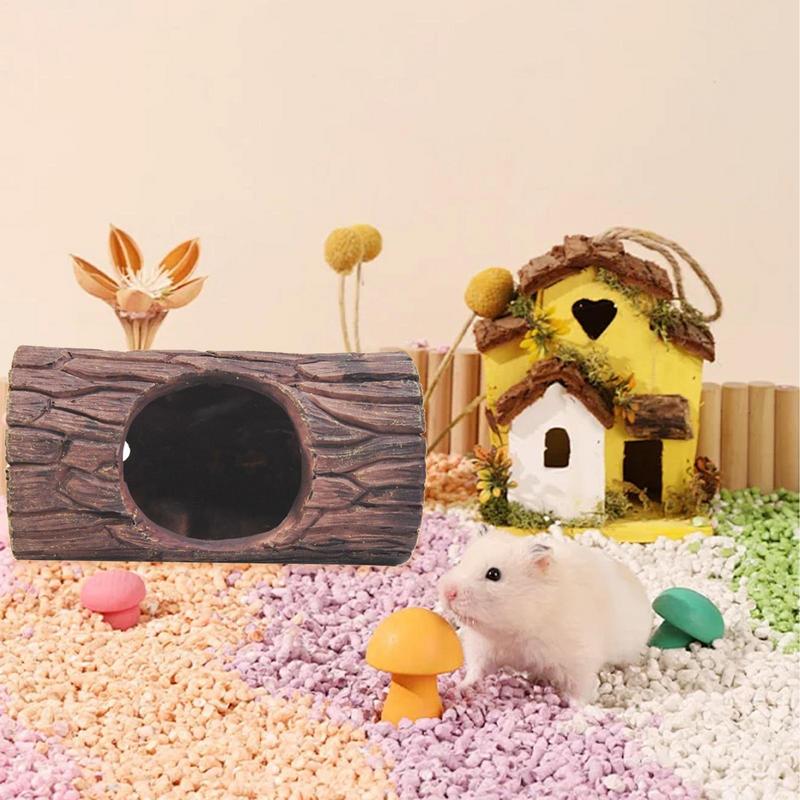 Reptile Tree Hide Resin Lizard Sleeping Cave Hollow Simulation Log Hide Waterproof Habitat Shelter Decor Realistic For Tank