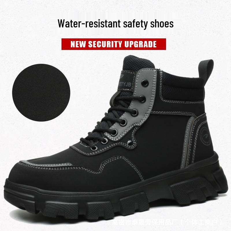 High-Top Steel Toe Safety Boots: Anti-Smash, Anti-Puncture, Ankle Support, Comfortable for Long Standing.