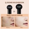 Jaysuing Mushroom Head Air Cushion CC Cream, Moisturizing Foundation Makeup with Mushroom Powder Puff, Full Coverage Concealer, Natural Nude Make Up