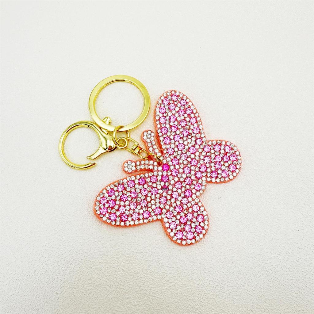 Rhinestone Butterfly Keychain and Bag Charm - Elegant Pendant and Car Hanging Ornament