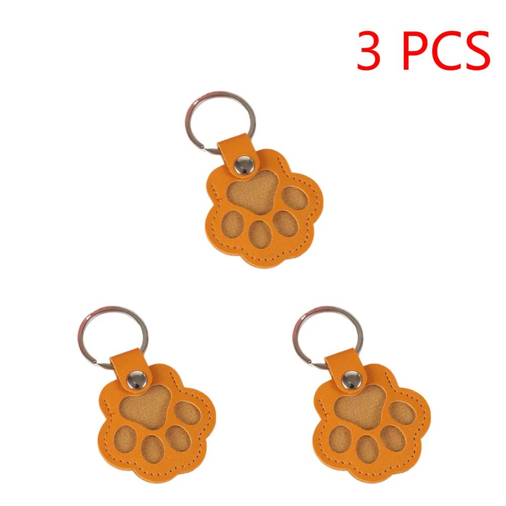1-5PCS Pet Hair Keepsake Keychain PU Pet Keychains Hair Collector Cute Paw-Shaped Charm for Keyrings Bags and Personal Mementos