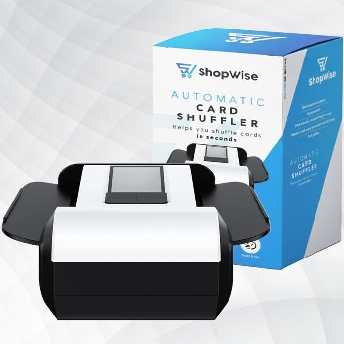 Mélangeur de cartes automatique ShopWise USB | Machine électrique rapide pour poker, blackjack, jeux de société &amp; mélange uniforme
