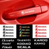4 ks Nálepka Dekorace Kliky Dveří Zrcátka Stěračů pro Octavia Rapid Fabia Superb Kodiaq Scala Karoq Kamiq VRS