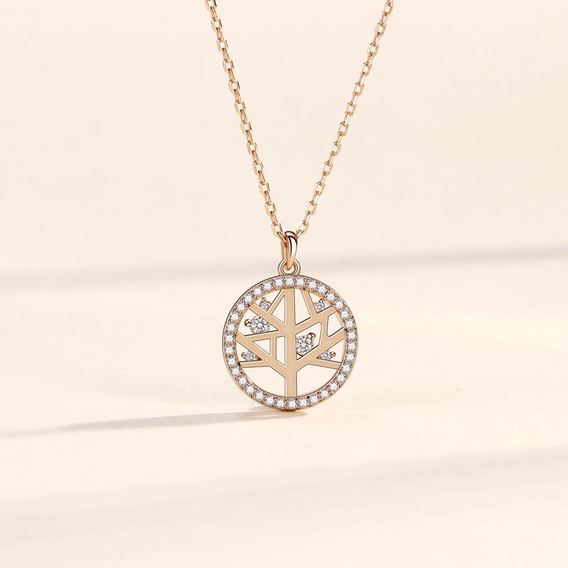 925 Sterling Silver Tree of Life Necklace - Simple, Versatile, Fashionable Clavicle Chain 925 Silver