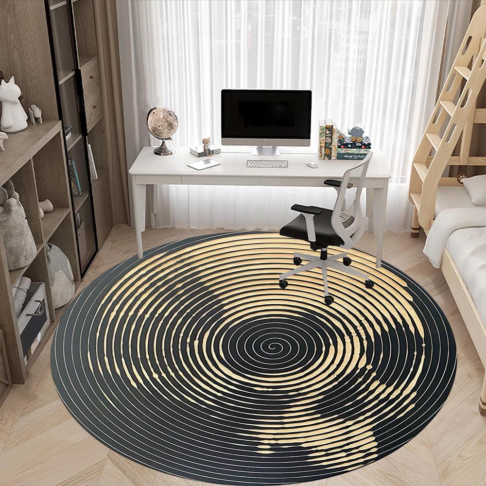 1pc Spiral Skull Office Round Area Rug, Under Office Chairs Bedroom Living Room Home Decor, Room Deco, Available in Various Sizes 074