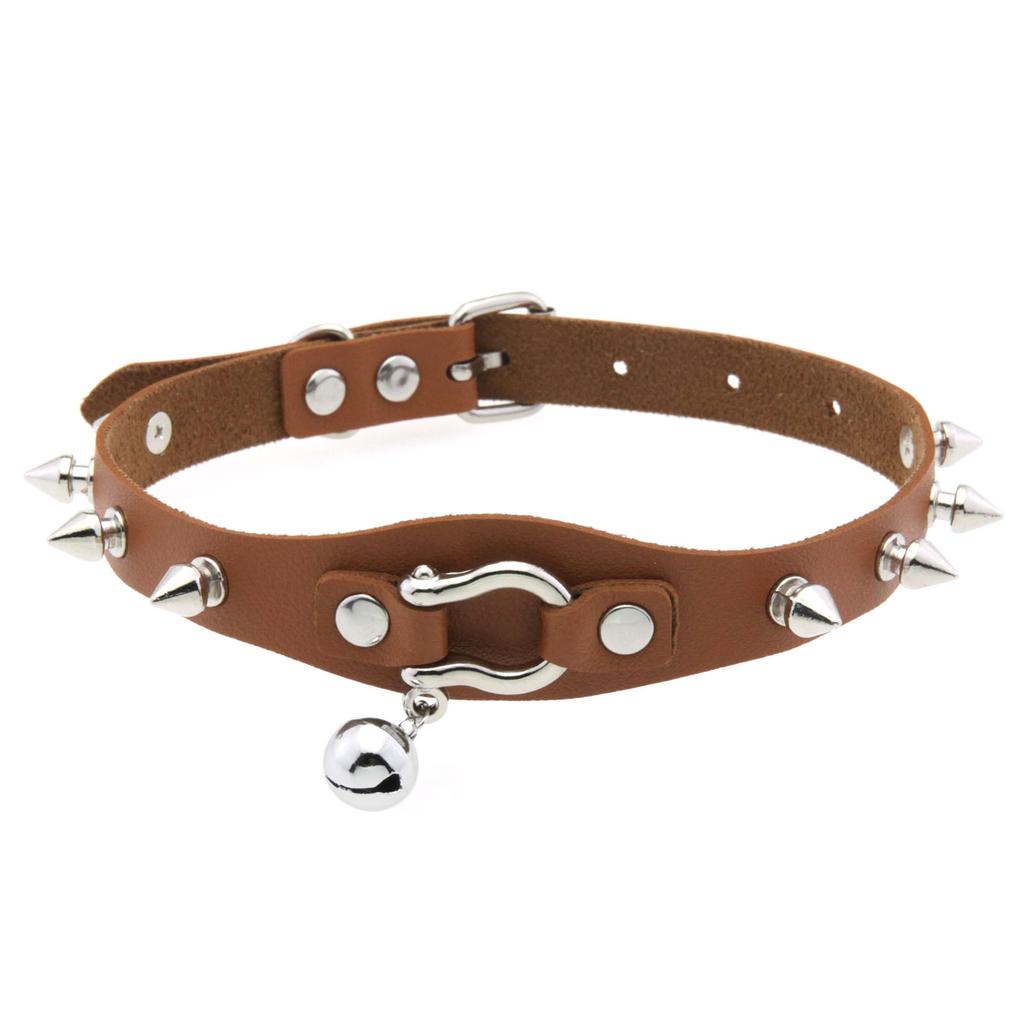 Collana girocollo nera borchiata Rivetto Borchia Punk Rock Campanellino Ecopelle Gotico Collare Donna Chocker Ragazze Harajuku Costume Gioiello Gotico
