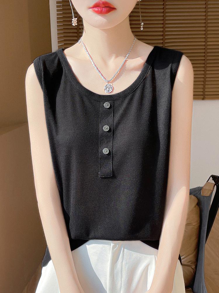 Women's Summer U-Neck Knit Sleeveless Slimming Top
