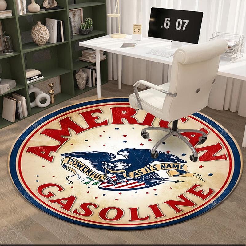 1 Stück Der majestätische amerikanische Weißkopfseeadler Runder Teppich Bemalt Gedruckter kreisförmiger Teppich, Haustürmatte, Outdoor-Reiseschutzteppich