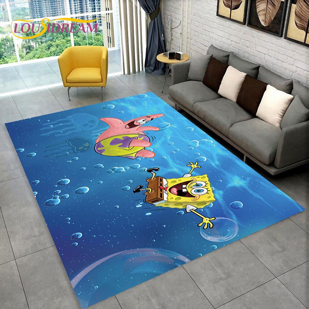 Cartoon S-SpongeBob Area Rug,Carpet Rug for Home Living Room Children Bedroom Sofa Doormat Decor,kids Play Non-slip Floor Mat