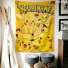 Custom Name Pokemon Wall Tapestry Aesthetic Wall Hanging Printed Fabric Blanket Decorative Tapestries for Bedroom Living Room Home Decor