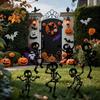 Skull Halloween Decorations Acrylic Dancing Skeleton Bone Dancer Yard Stake Gothic Style Hollow Out Humorous Art Stakes Outdoor