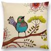 New Arrivals Watercolor Little Birds Pillow Case Floral Home Decor Cushion Cover