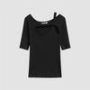 Broadcast Women's Slim-Fit Hollow-out Short Sleeve Knit Top