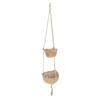 2 Tier Woven Hanging Basket, Hemp Rope Hanging Fruit Basket Flower Plants Wall Basket Single Body Multi Purpose for Living Room Bedroom, Wall Hanging