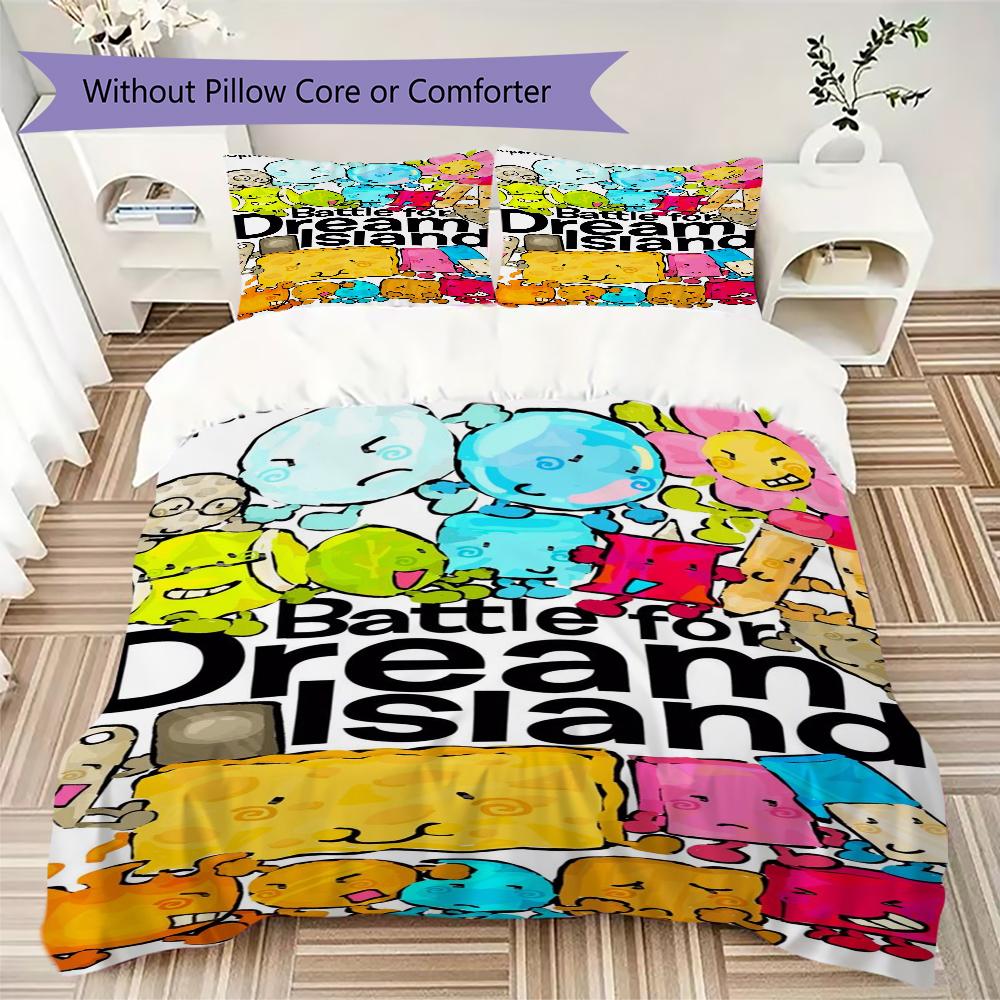 BFDI Pattern Bedding,Quilt Set Quilt Cover Pillowcase Home Birthday Gift(1 * Duvet Cover + 2 * Pillowcase, Without Core)_lx