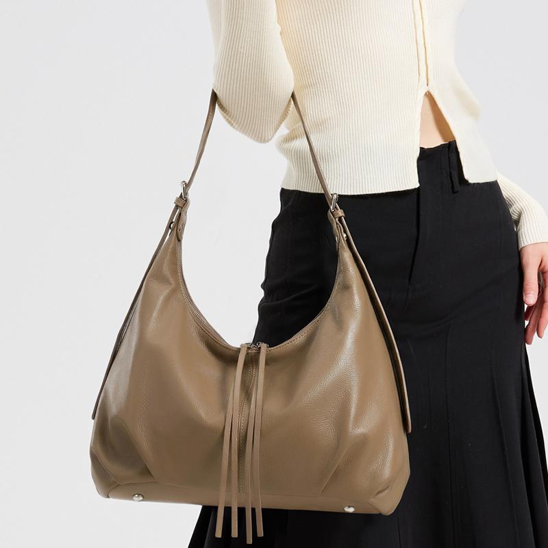New Spring Ladies Large Capacity Genuine Cowhide Leather Underarm Bags Women's fashi Luxury Designer Shoulder Crossbody Bag