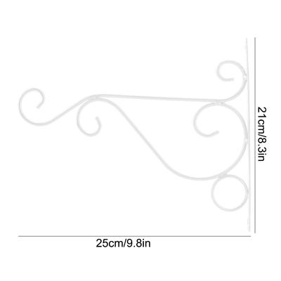 Eisen Pflanzenhänger Wandhängehalterung Blumenhaken für Heim- Gartendekoration 25*21cm(Weiß)