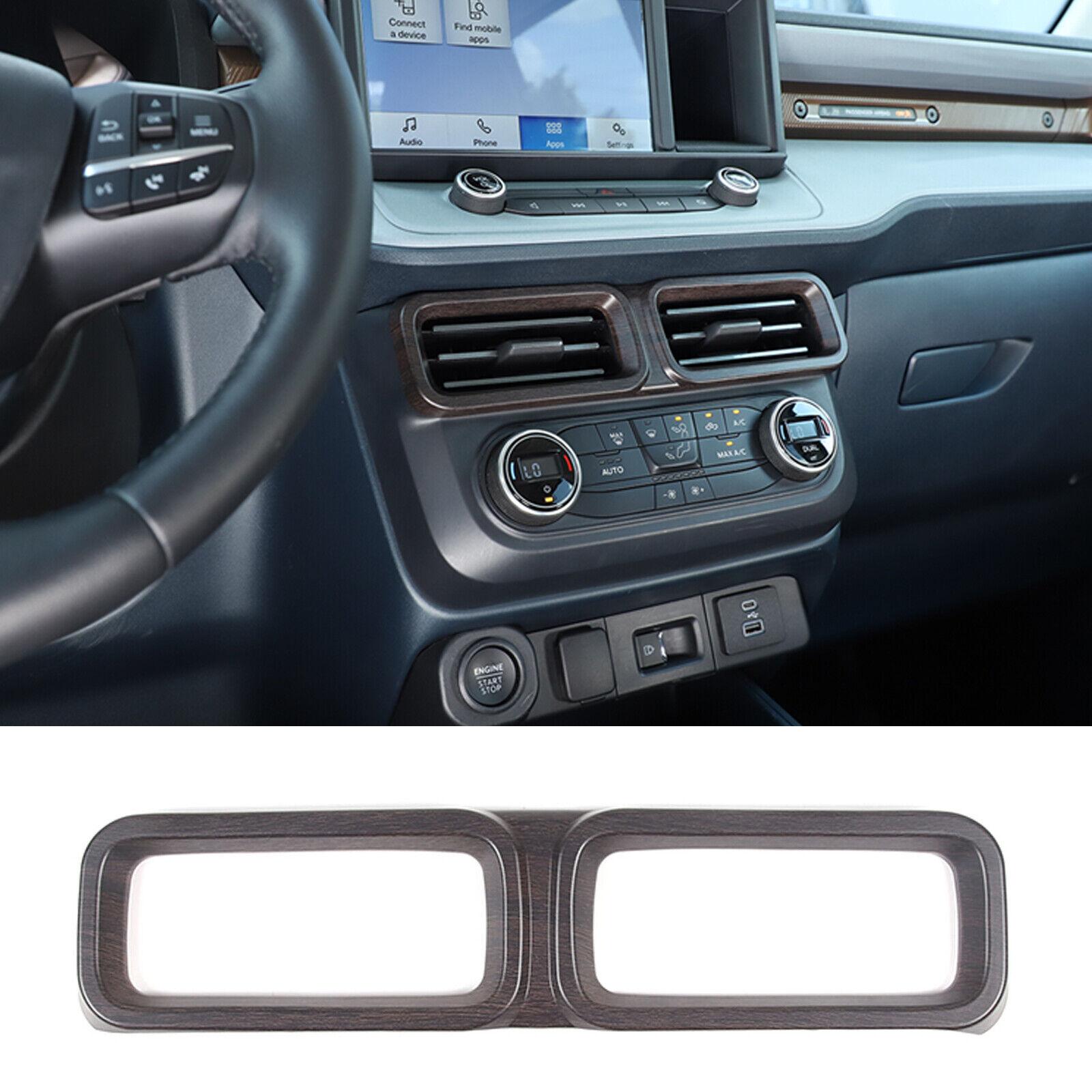 Oak Wood Grain Interior Decor Trim Cover Set Kit For Ford Maverick -2024 #6 Center Dashboard AC Ai