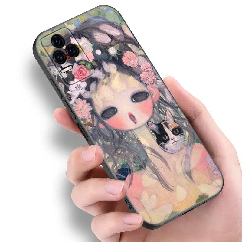 Aya Takano Konst Telefonskal För Xiaomi POCO F2 F3 M2 M3 M4 X3 X4 Pro NFC F4 GT 5G F1 X2 C3 C31 C40 M5S Mjuk TPU Svart Skal