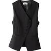 Spring Summer V-neck Sleeveless Ladies Blazer Vest Coat Single Breasted Short Women's Suit Waistcoat Jacket