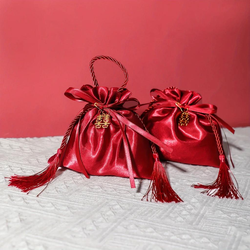 5pcs/set - Chinese style wedding candy bag wedding candy bag gift box engagement gift