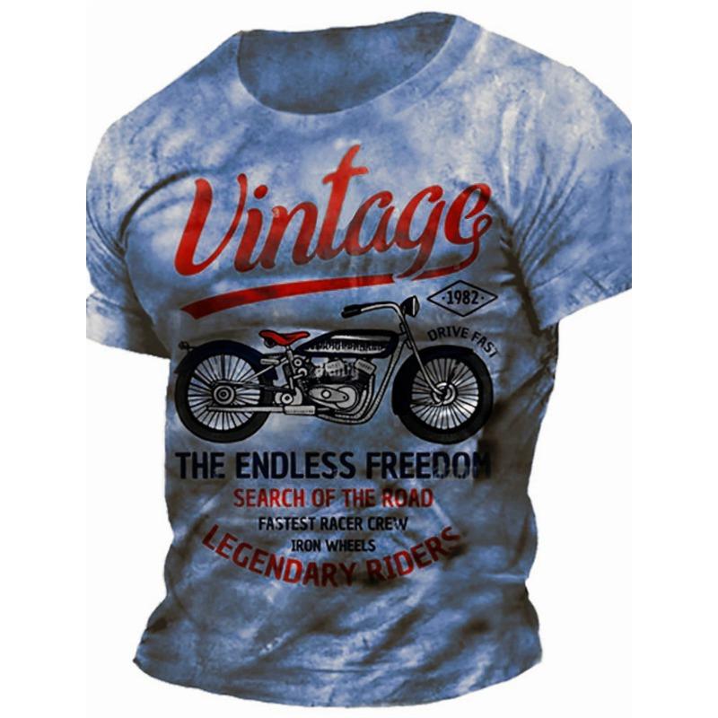 Men's Vintage Isle of Man Tt Motorcycle 3D Printed T-Shirt Personality Street Men's T-Shirt Fitness Oversized T-Shirt